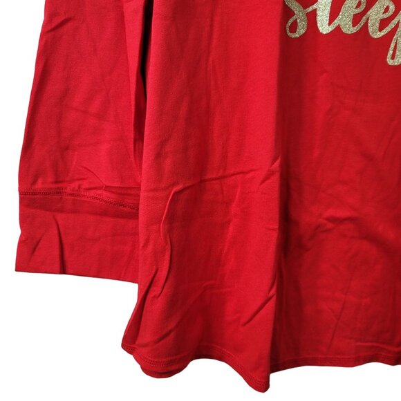 Cacique Sleep Shirt Christmas Red SZ 22 24 'Tis the Season to be Sleepy Holiday - Picture 3 of 6